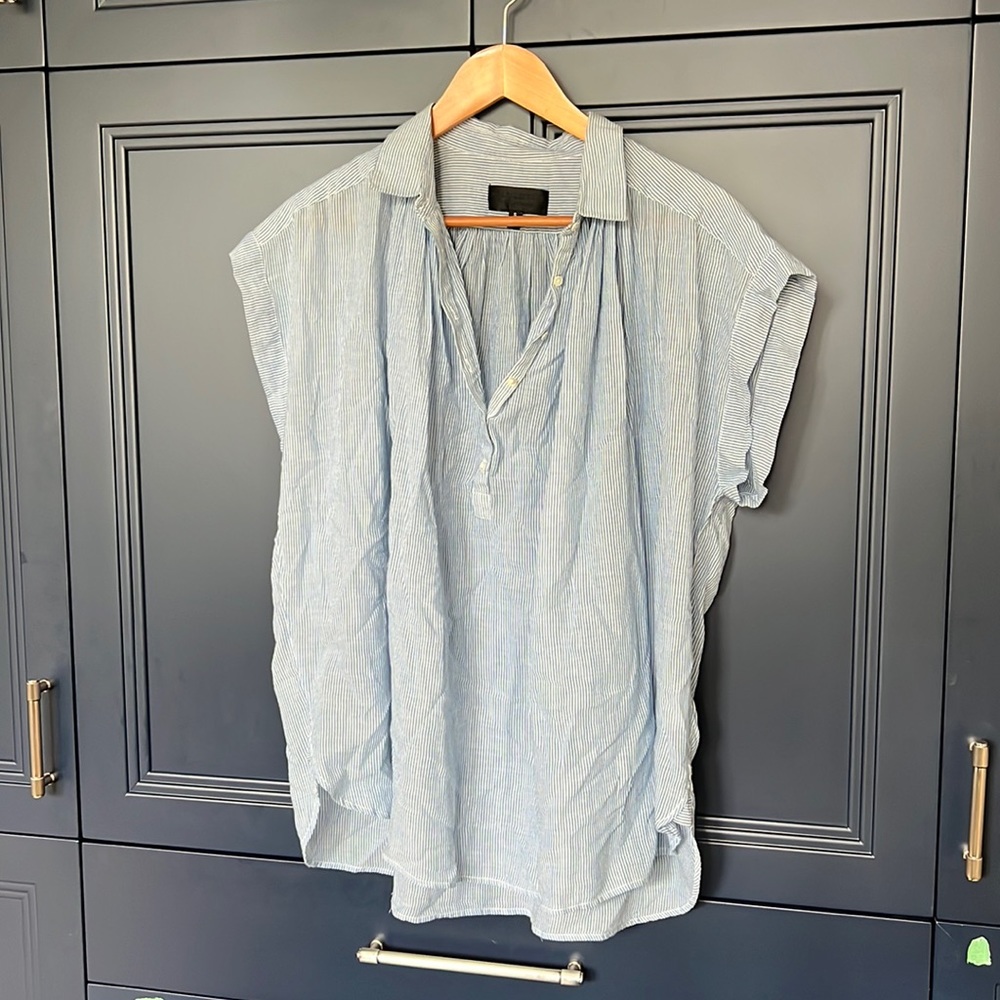 Nili Lotan Normandy Blouse Blue/White stripe